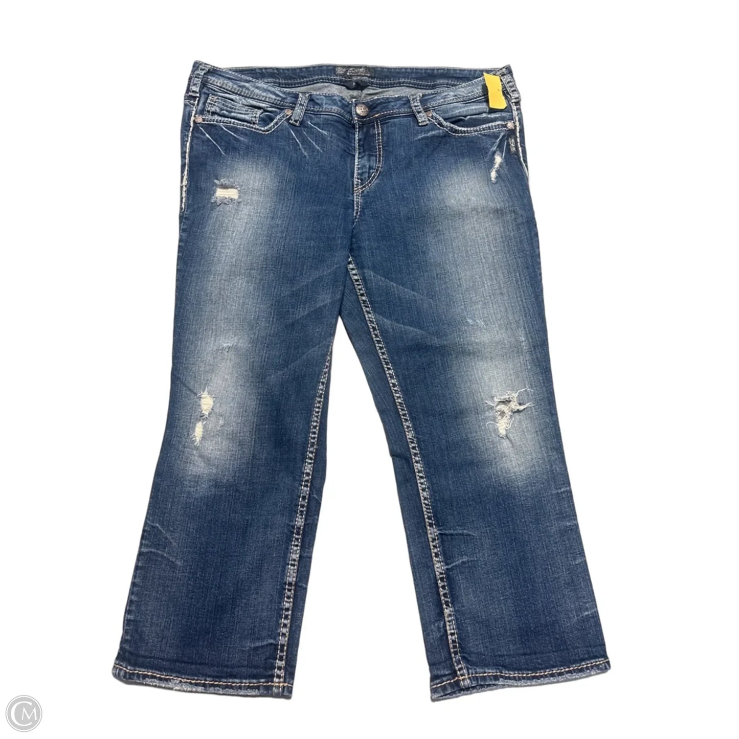 Jeans Boot Cut By Silver In Blue Denim, Size: 18