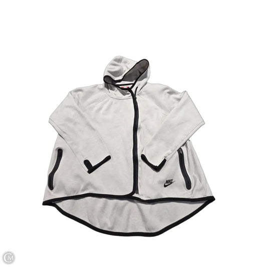 Athletic Sweatshirt Hoodie By Nike In Grey, Size: L