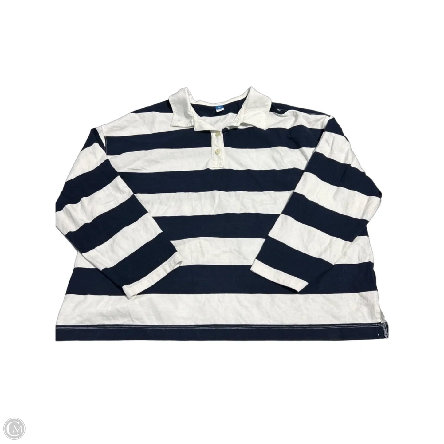 Top Long Sleeve By Old Navy In Blue & White, Size: 2x