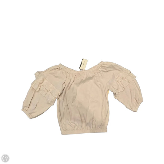Top 3/4 Sleeve By Evereve In Tan, Size: Xs