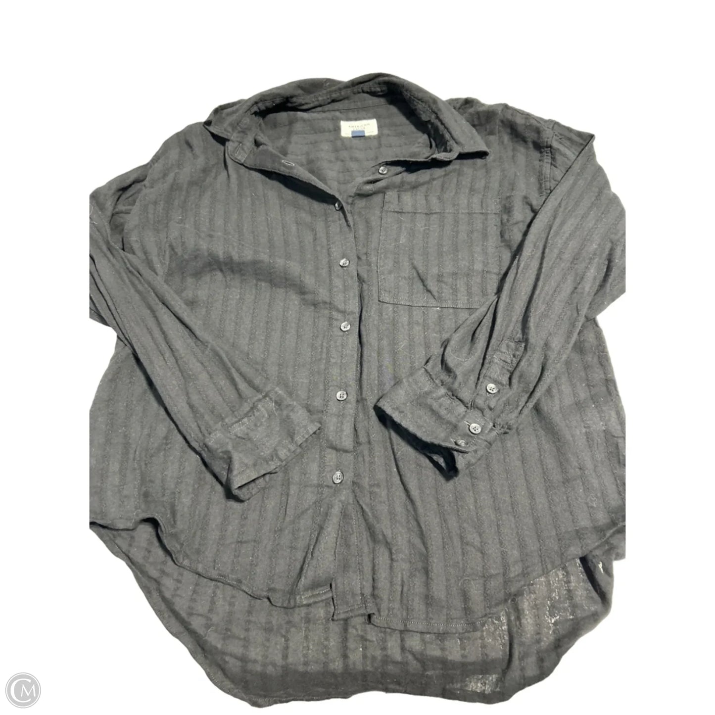 Top Long Sleeve By American Eagle In Black, Size: M