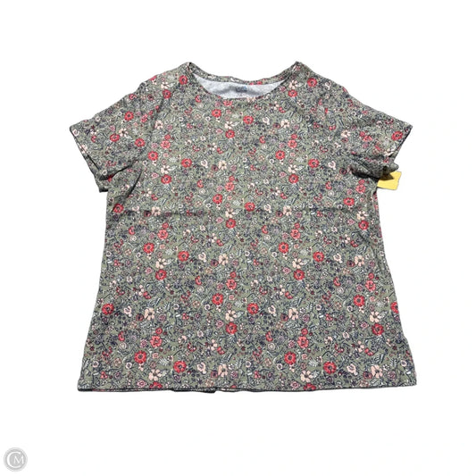 Top Short Sleeve By Croft And Barrow In Floral Print, Size: Xl