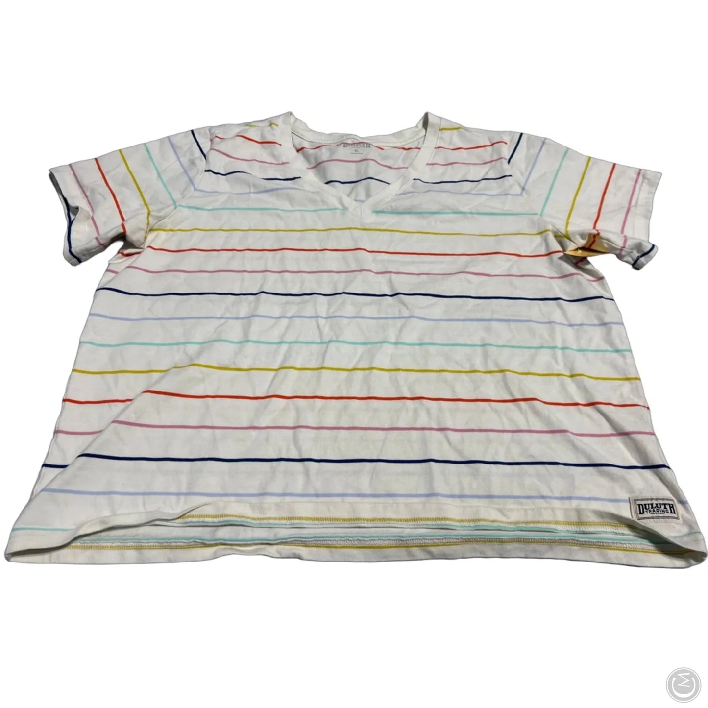 Top Short Sleeve By Duluth Trading In Striped Pattern, Size: Xl