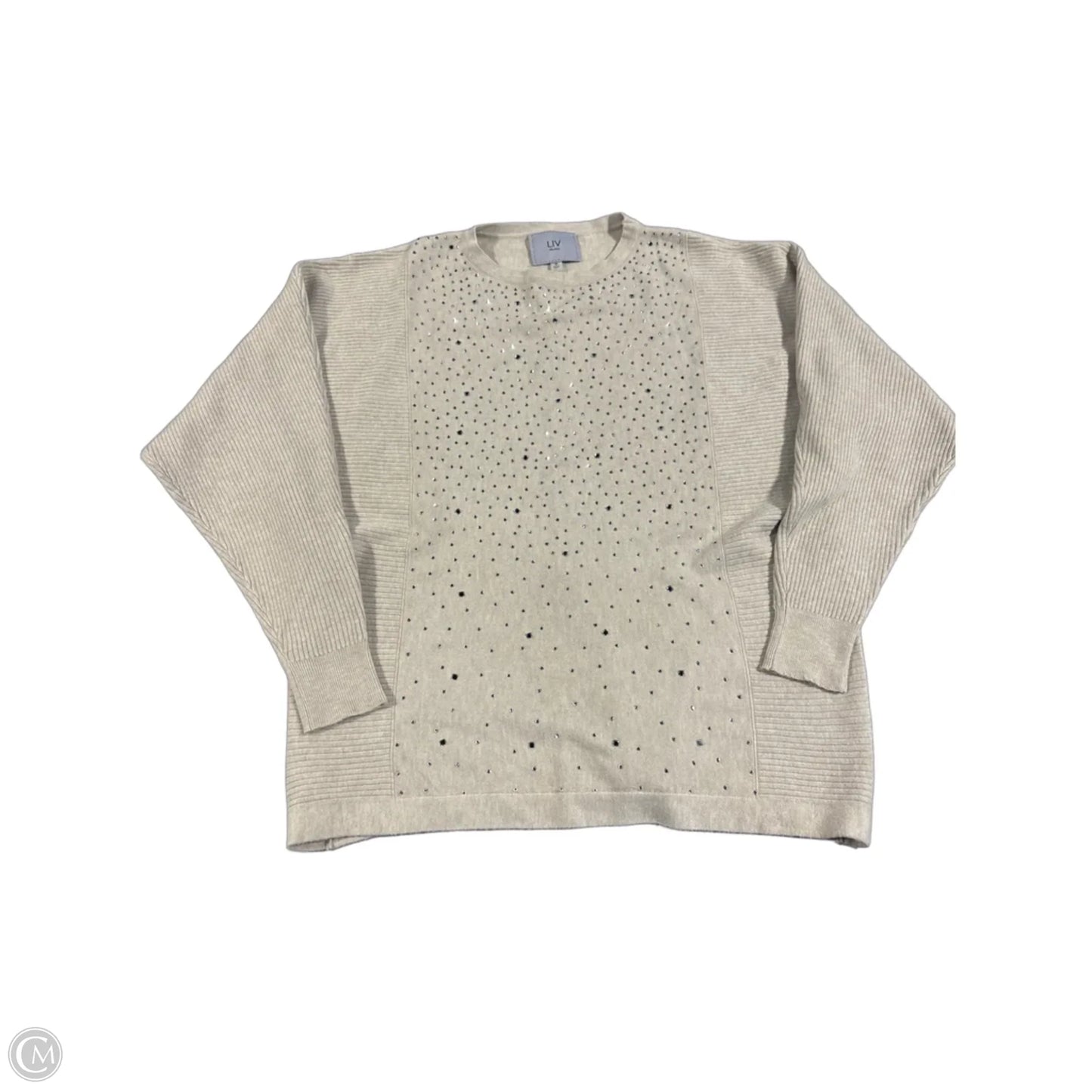 Top Long Sleeve By Milano In Tan, Size: S