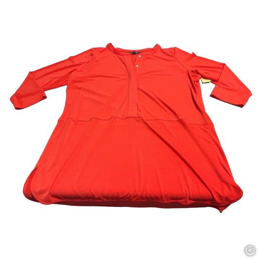 Blouse 3/4 Sleeve By Lauren By Ralph Lauren In Orange, Size: 2x