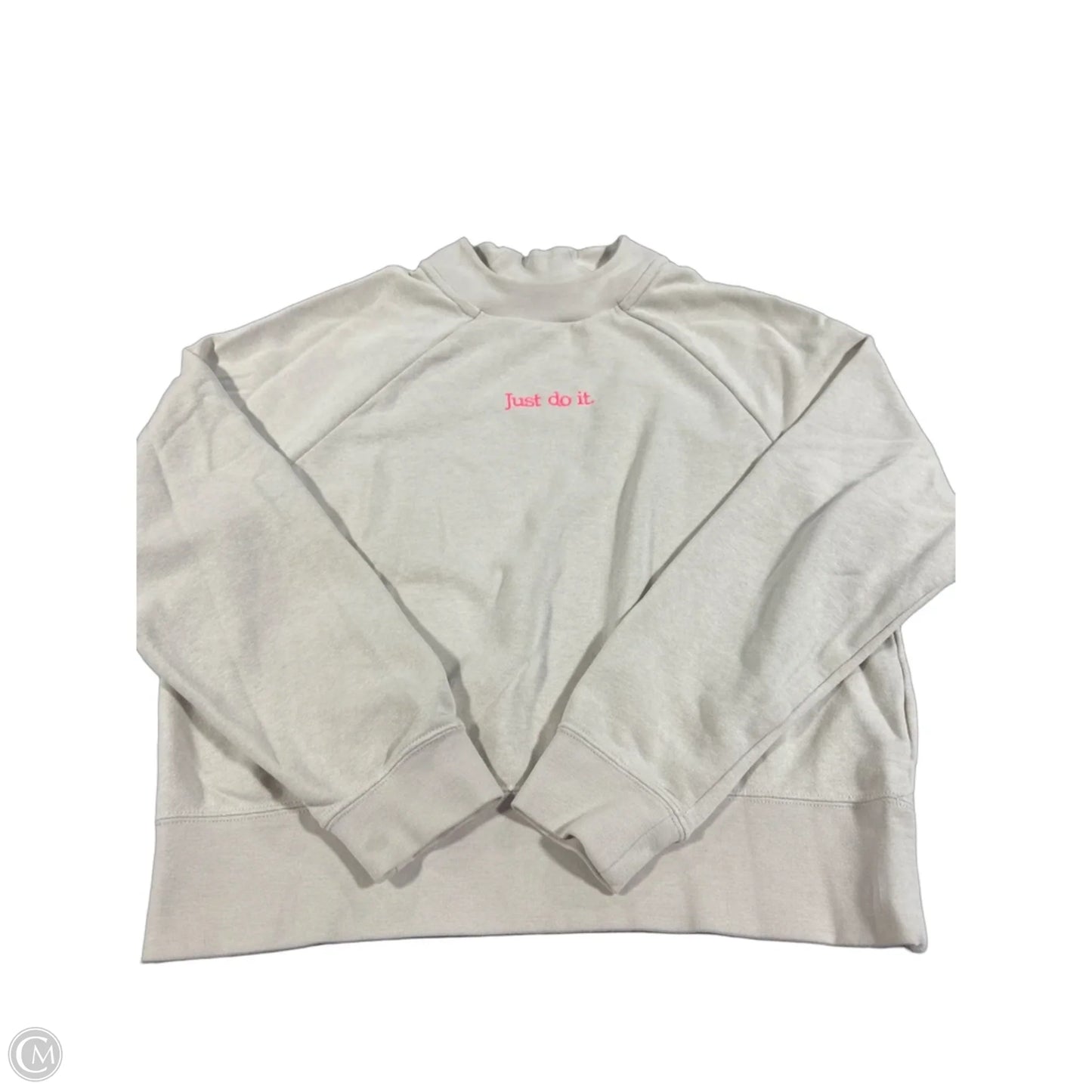 Athletic Sweatshirt Crewneck By Nike In Tan, Size: S