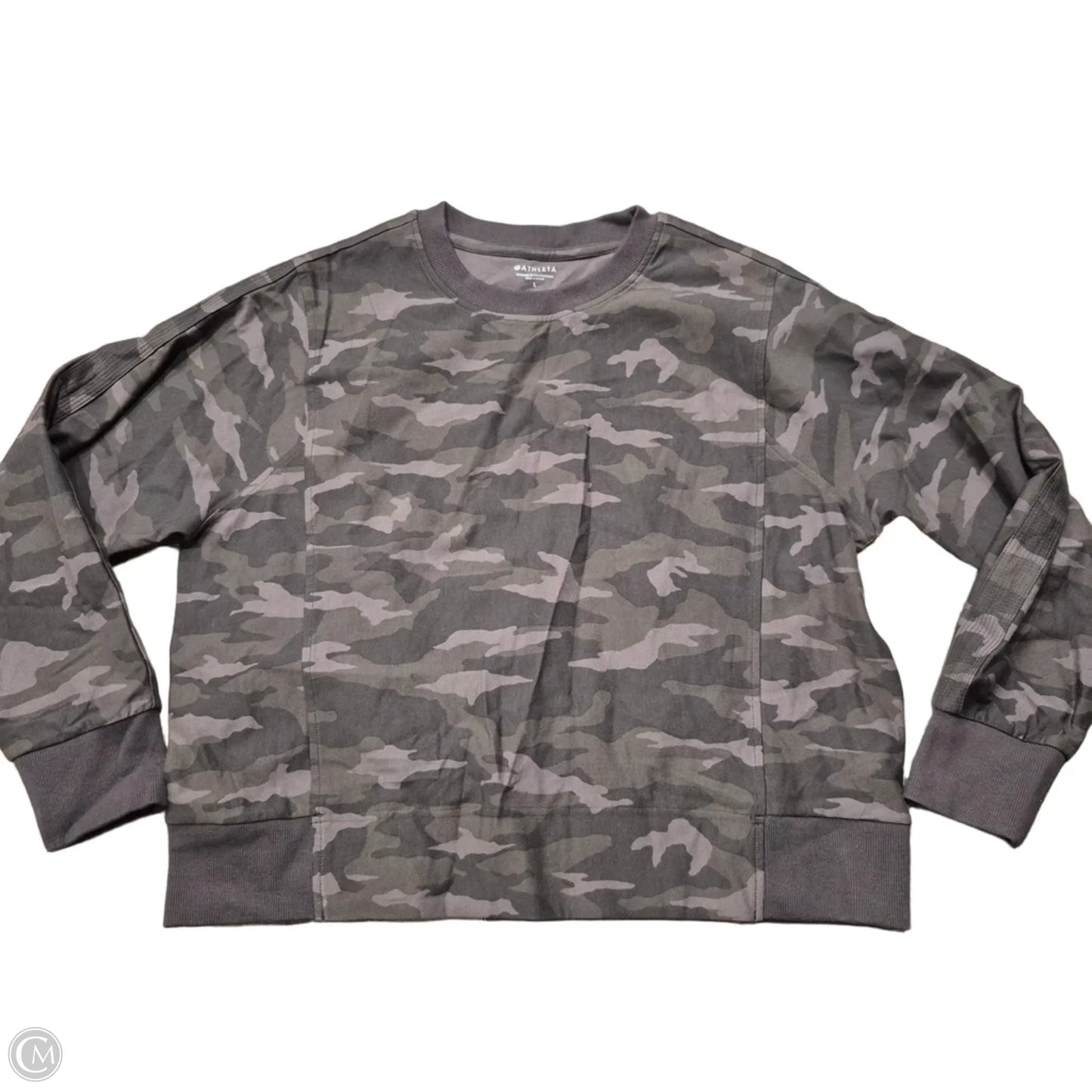 Top Long Sleeve By Athleta In Camouflage Print, Size: L