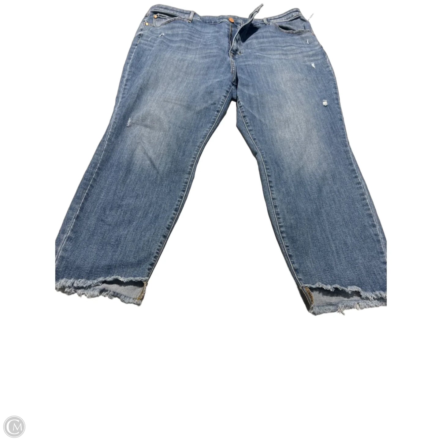 Jeans Straight By Evri In Blue Denim, Size: 20