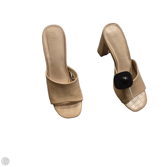 Sandals Heels Block By The Drop In Tan, Size: 8