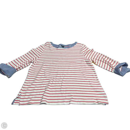 Top 3/4 Sleeve By Nautica In Red & White, Size: Xxl