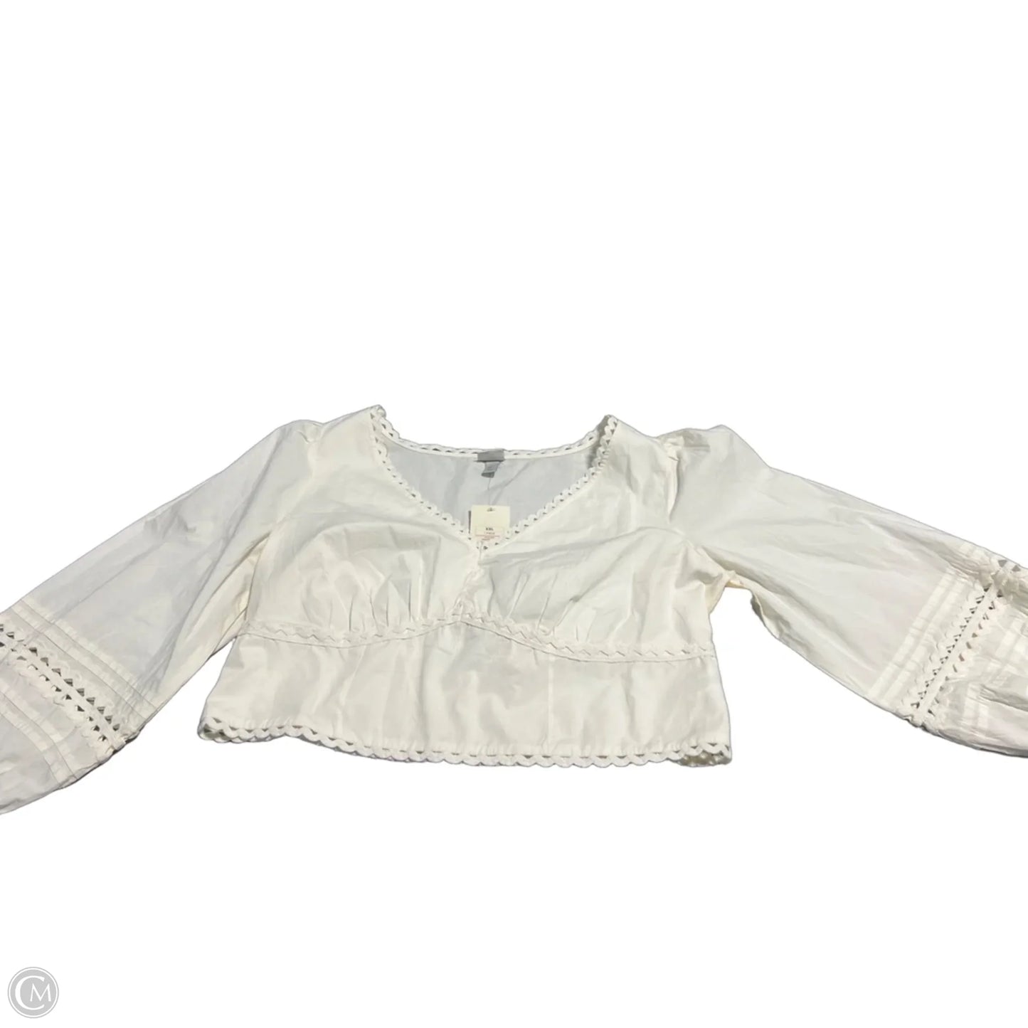 Top 3/4 Sleeve By A New Day In Cream, Size: Xxl