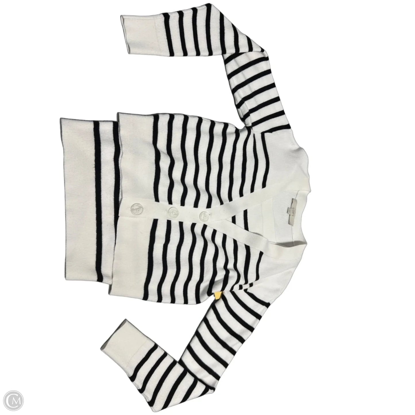 Cardigan By Loft In Striped Pattern, Size: S