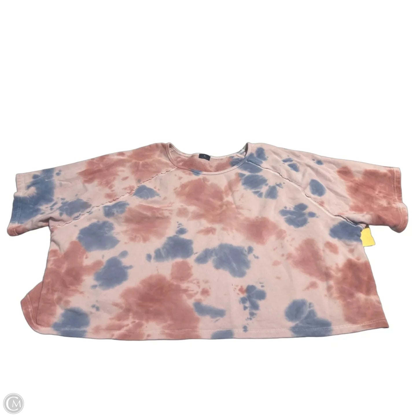 Top Short Sleeve By Cmc In Blue & Pink, Size: 1x