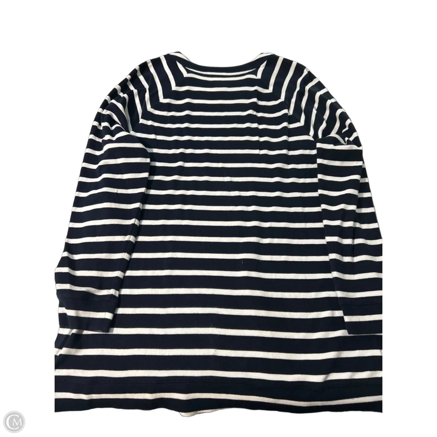 Top 3/4 Sleeve By Chicos In Striped Pattern, Size: L