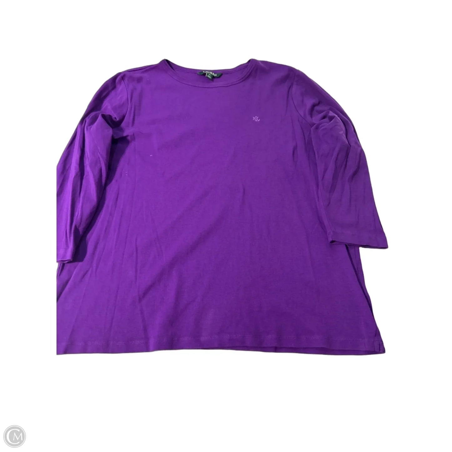 Top 3/4 Sleeve By Lauren By Ralph Lauren In Purple, Size: 2x