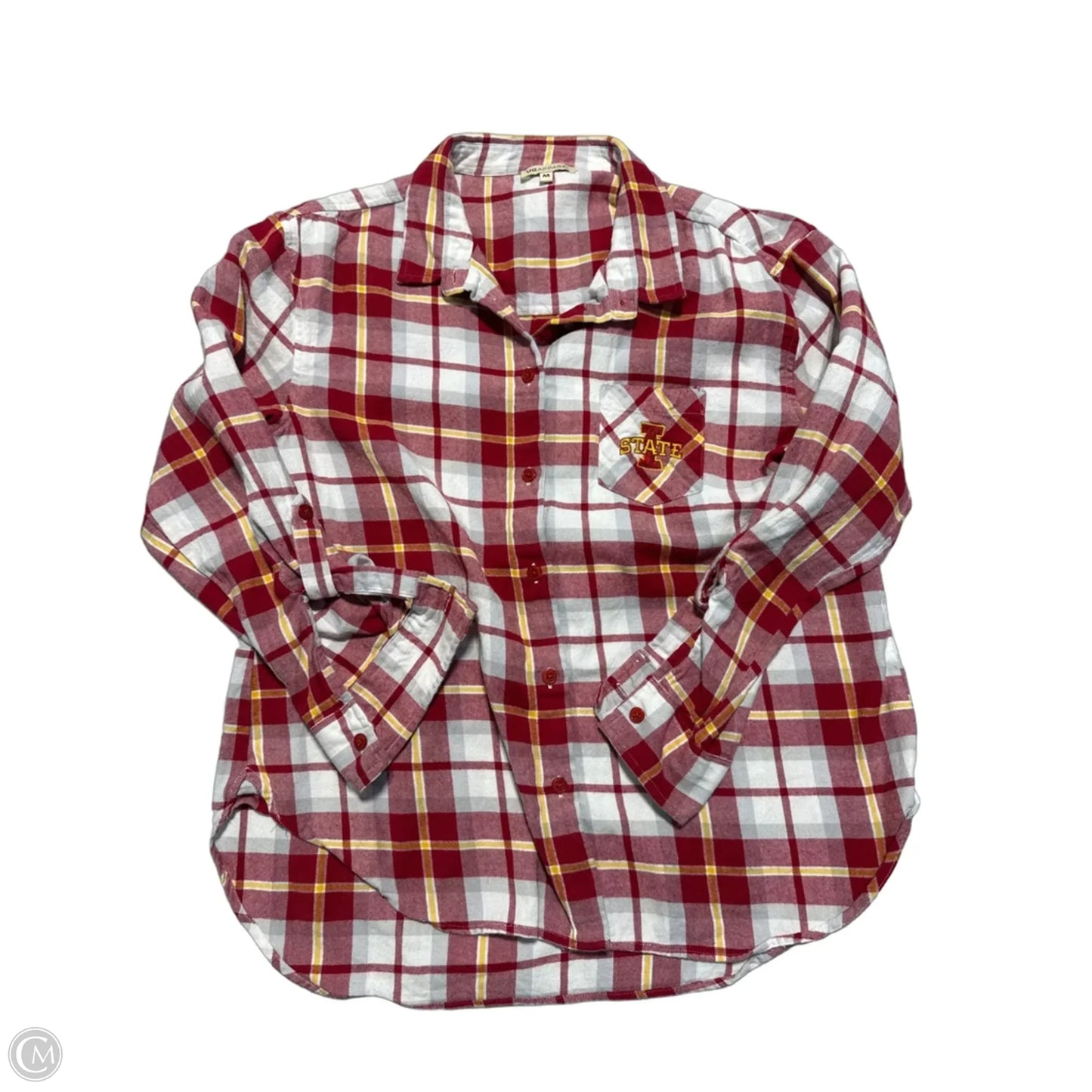 Top Long Sleeve By Cmc In Plaid Pattern, Size: M