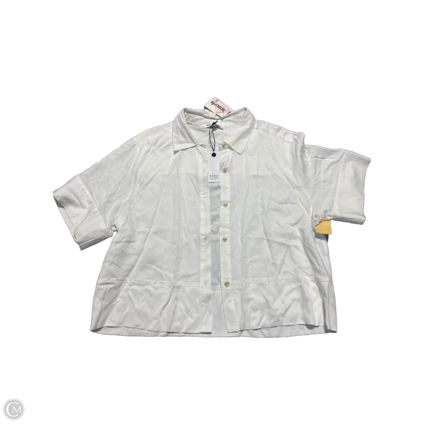 Top Short Sleeve By Rose And Olive In White, Size: L