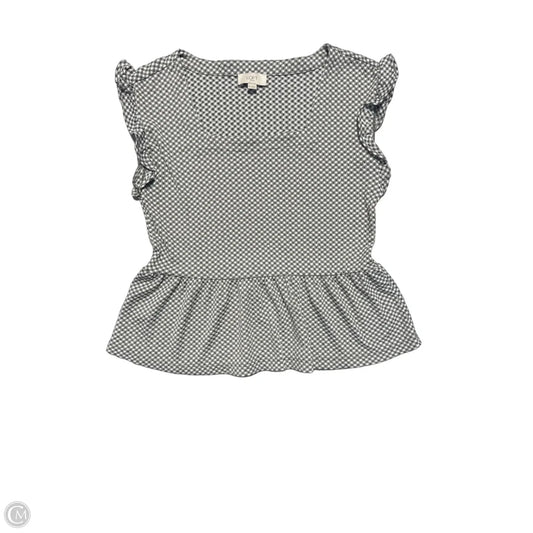 Top Short Sleeve By Loft In Grey & White, Size: Xs