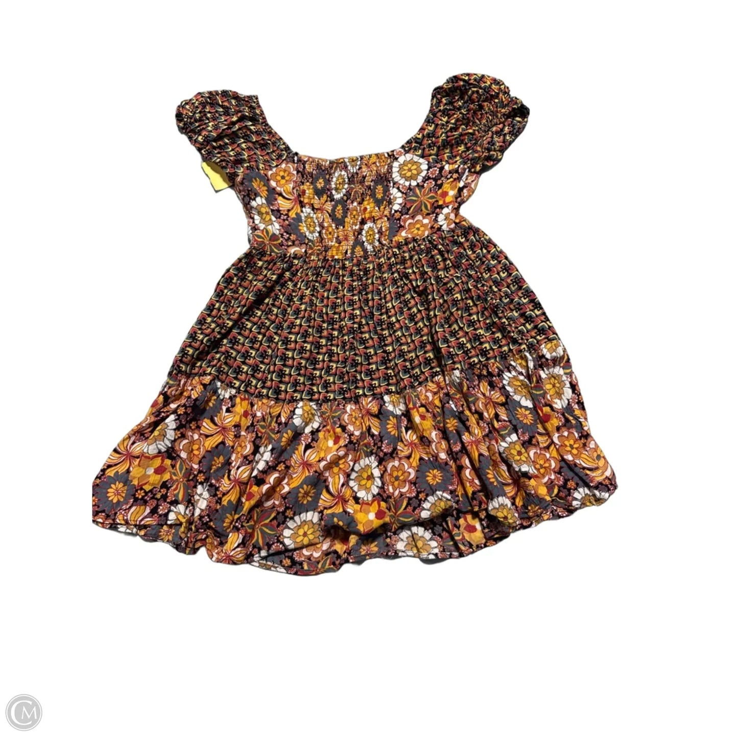 Dress Casual Short By Angie In White & Yellow, Size: S