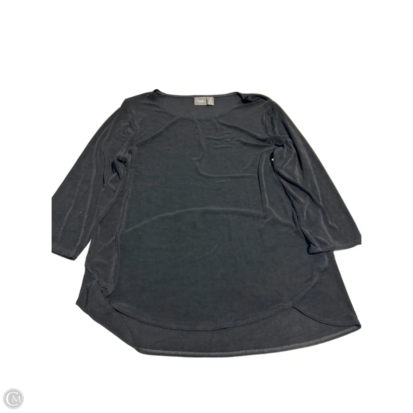 Top 3/4 Sleeve By Chicos In Black, Size: L