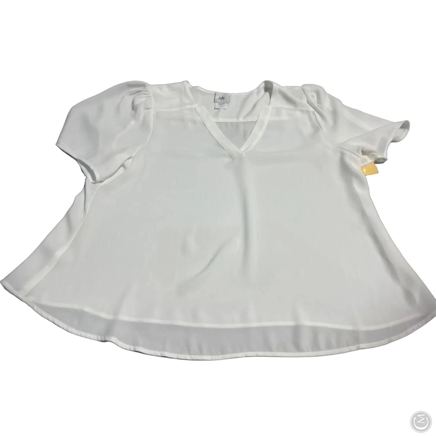 Top Short Sleeve By Cabi In White, Size: L