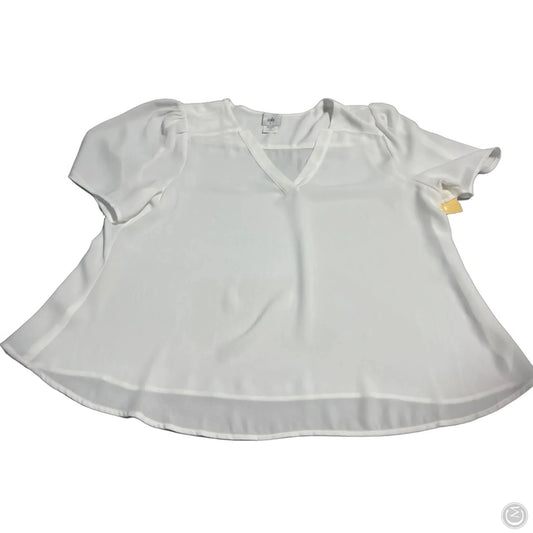 Top Short Sleeve By Cabi In White, Size: L