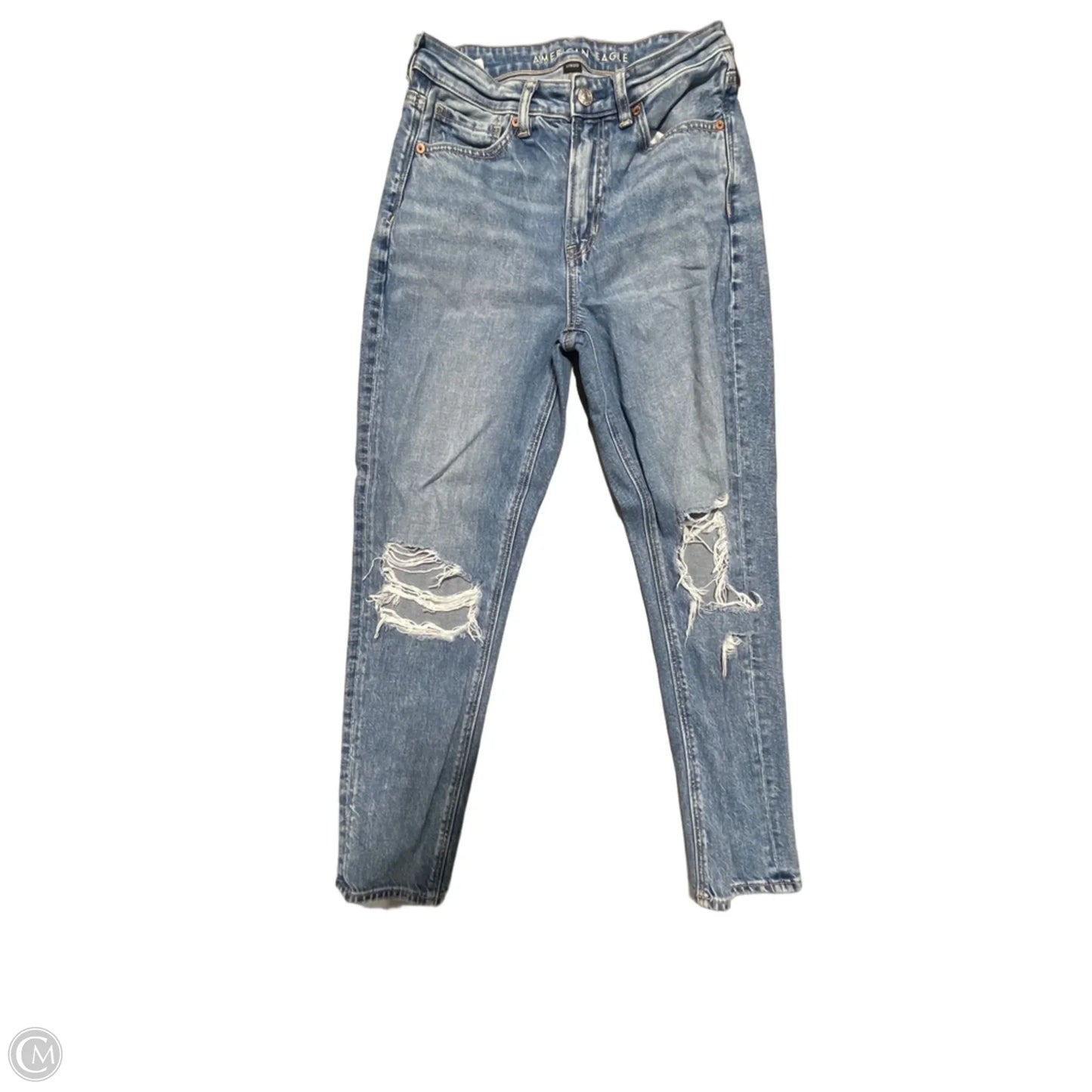 Jeans Straight By American Eagle In Blue Denim, Size: 2