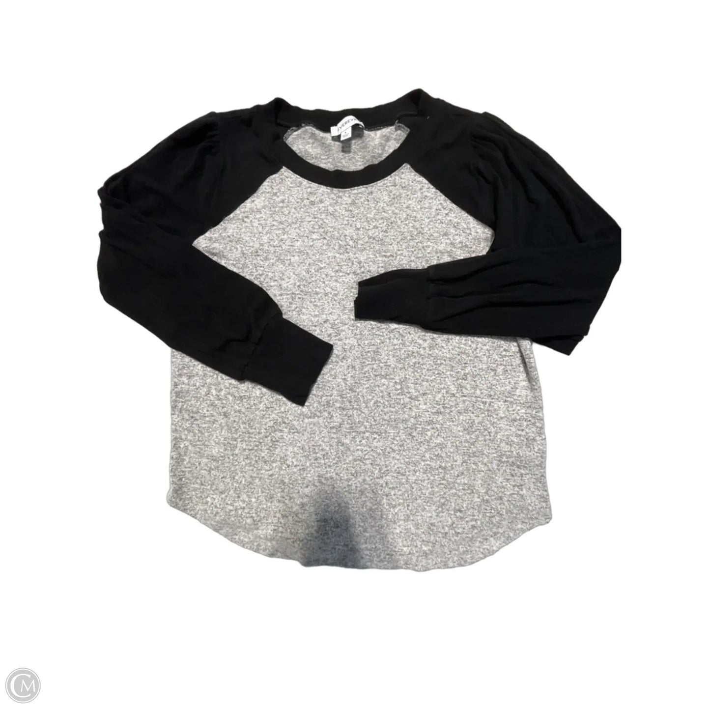 Top Long Sleeve By Evereve In Black & Grey, Size: S