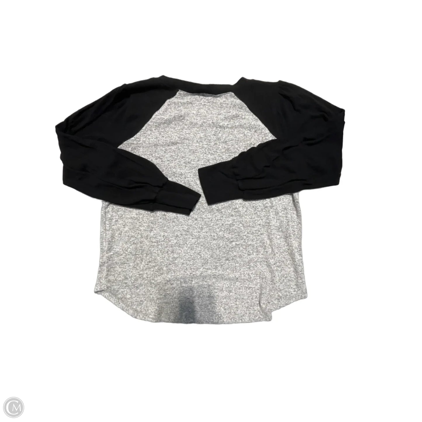 Top Long Sleeve By Evereve In Black & Grey, Size: S