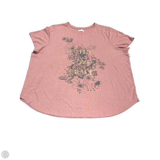 Top Short Sleeve Basic By Maurices In Pink, Size: 3x