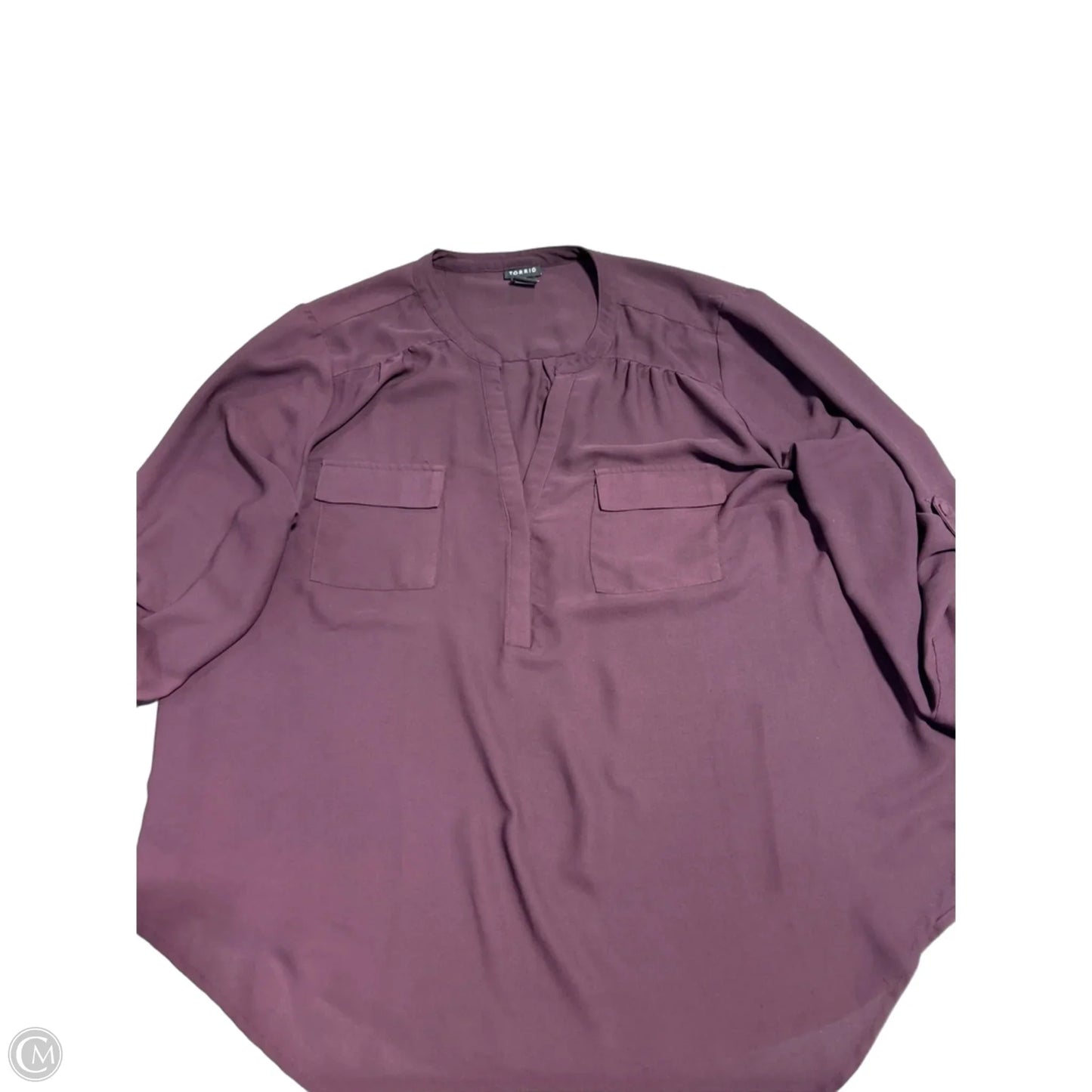 Top 3/4 Sleeve By Torrid In Maroon, Size: 2x