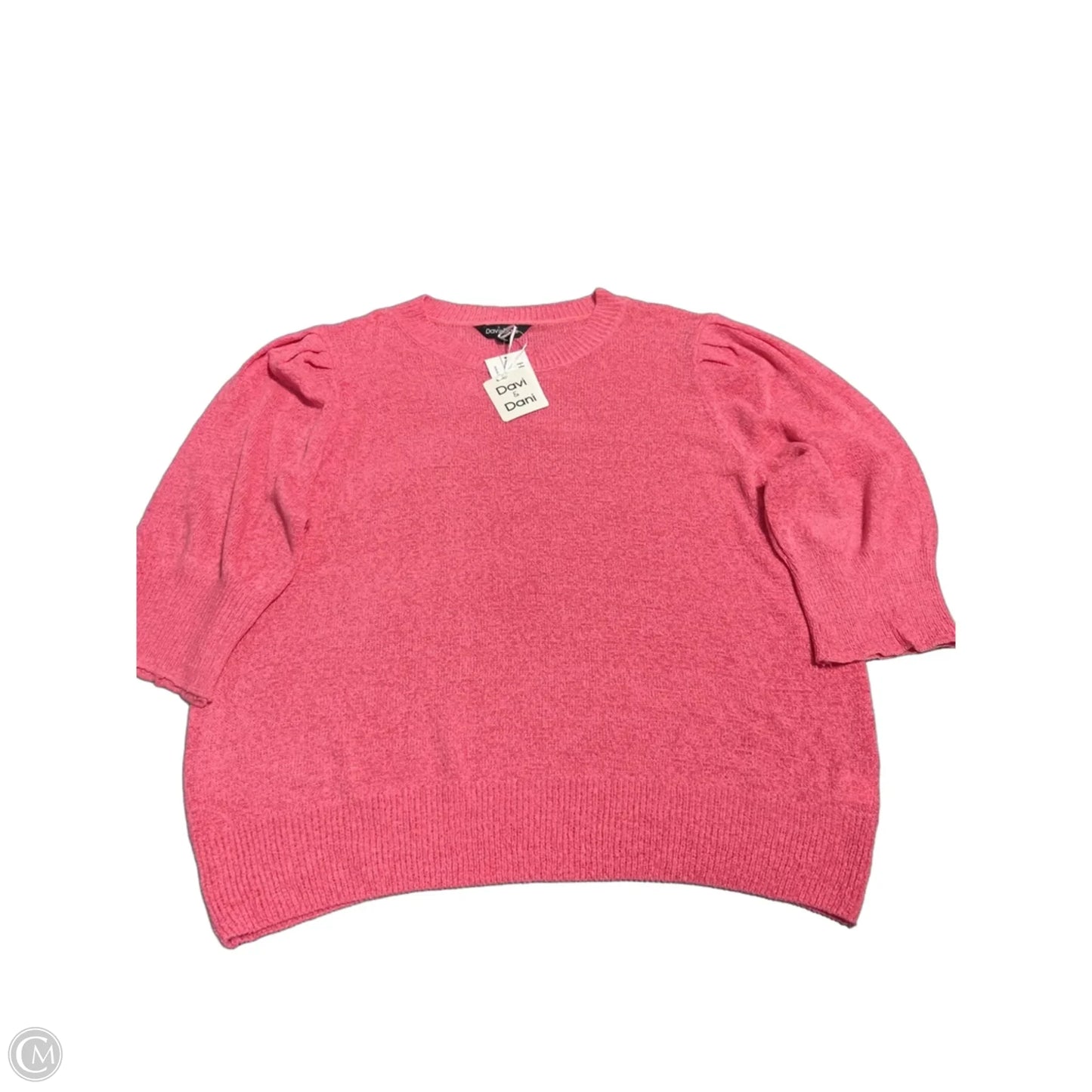 Top 3/4 Sleeve By Davi & Dani In Pink, Size: 1x