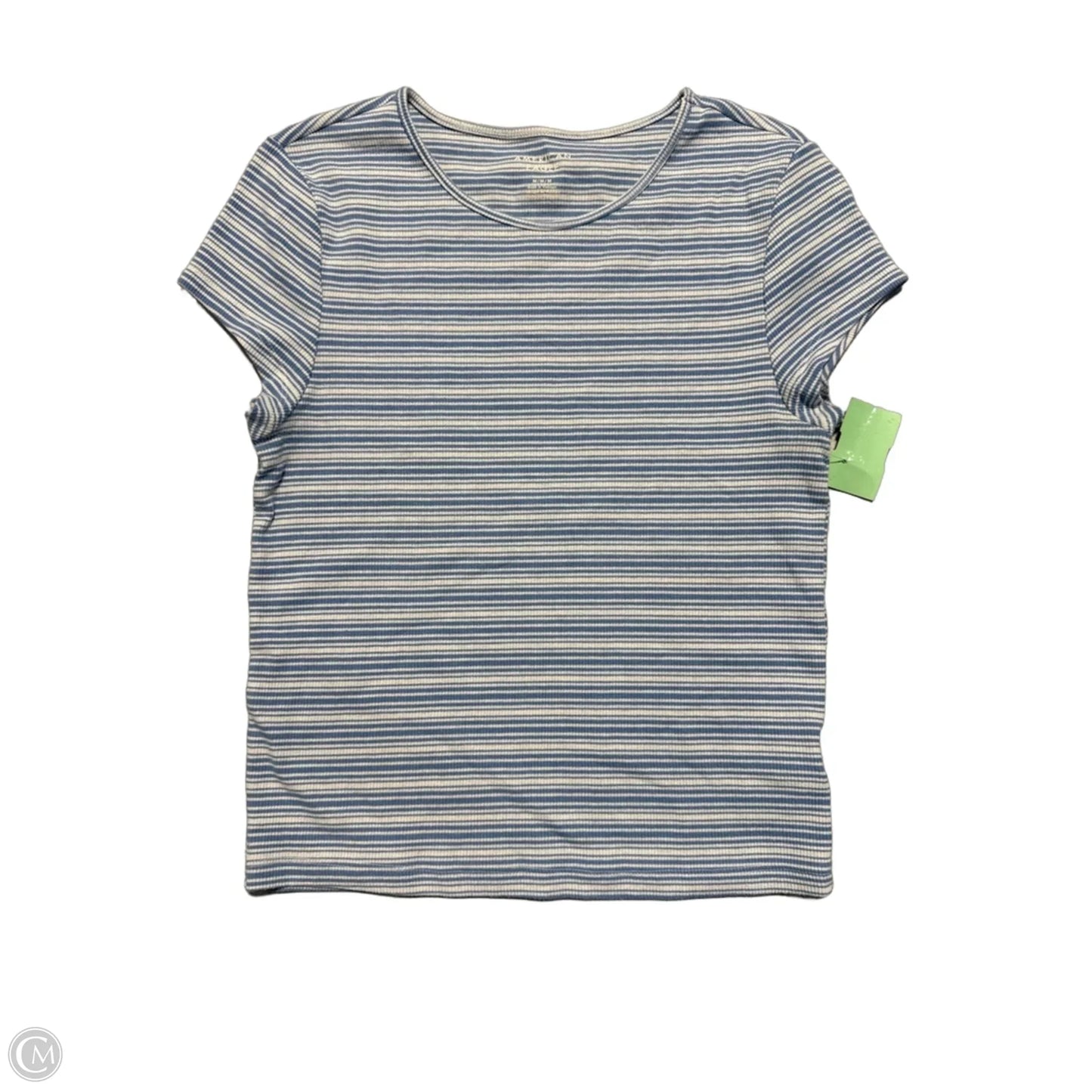 Top Short Sleeve By American Eagle In Blue & White, Size: M