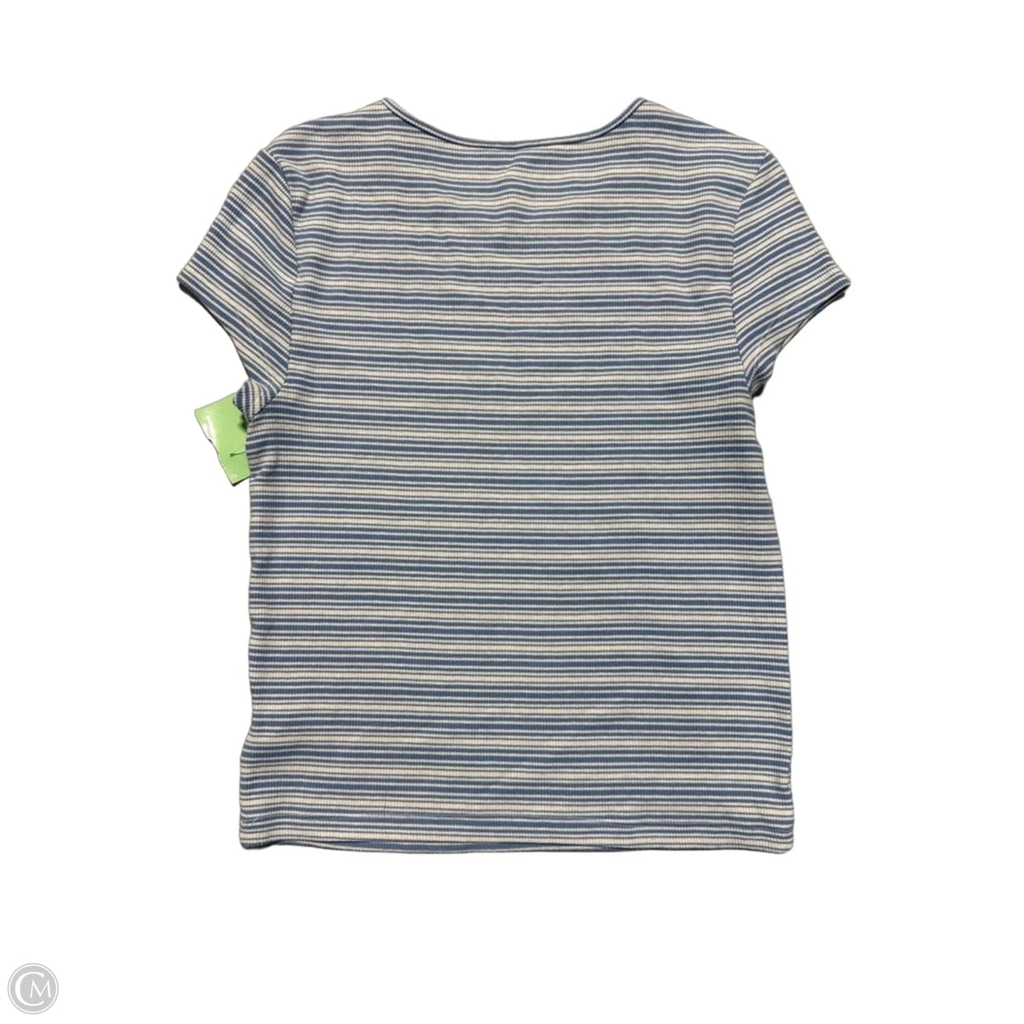 Top Short Sleeve By American Eagle In Blue & White, Size: M