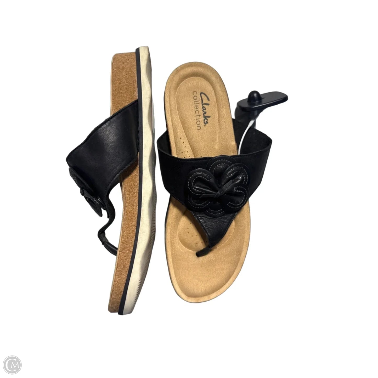 Sandals Flats By Clarks In Black, Size: 8
