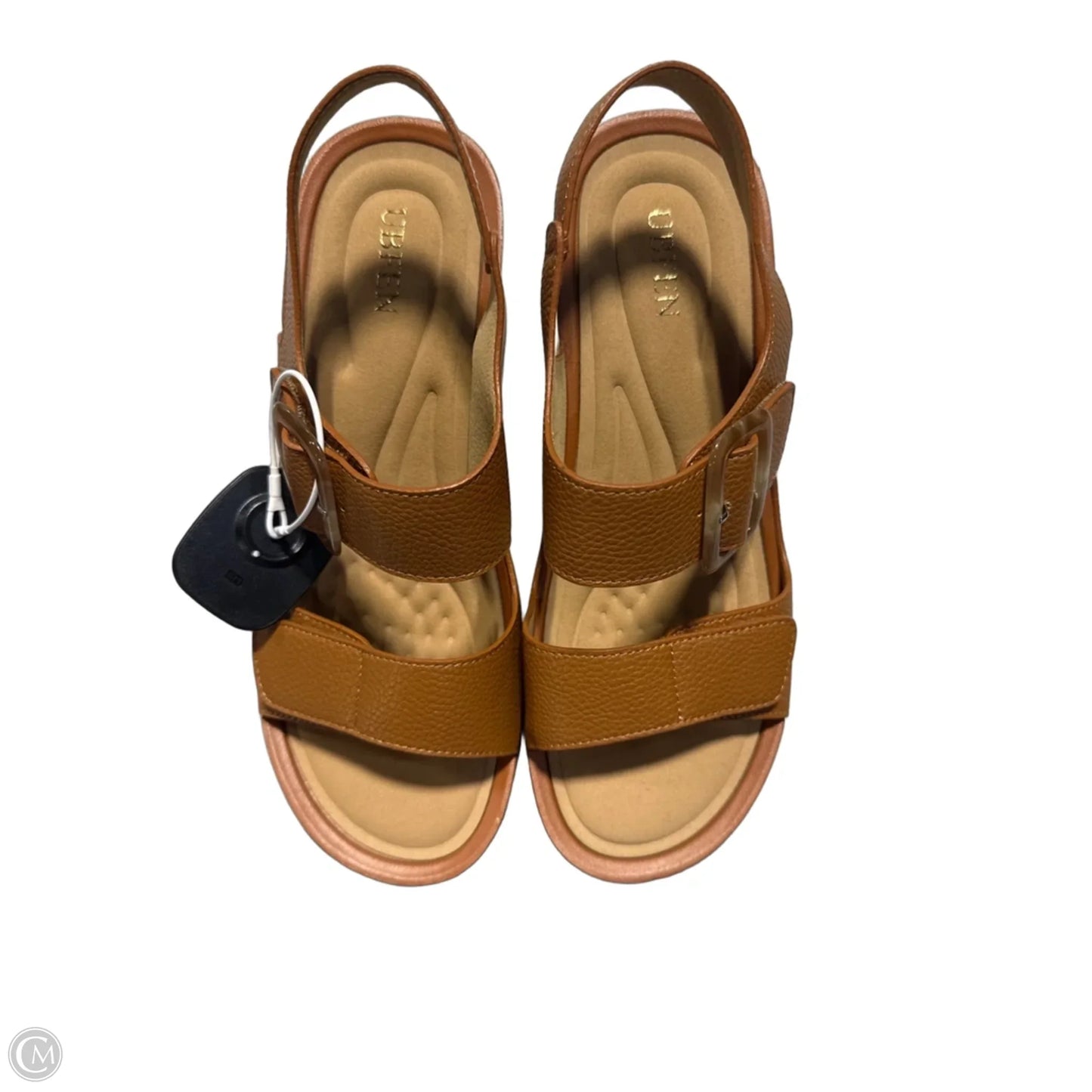 Sandals Heels Block By Cmc In Brown, Size: 9.5