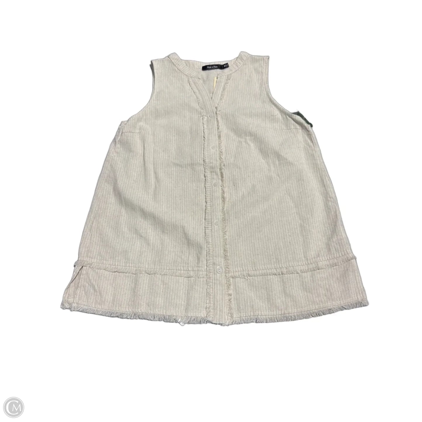 Tank Top By Doe & Rae In Cream & Tan, Size: M
