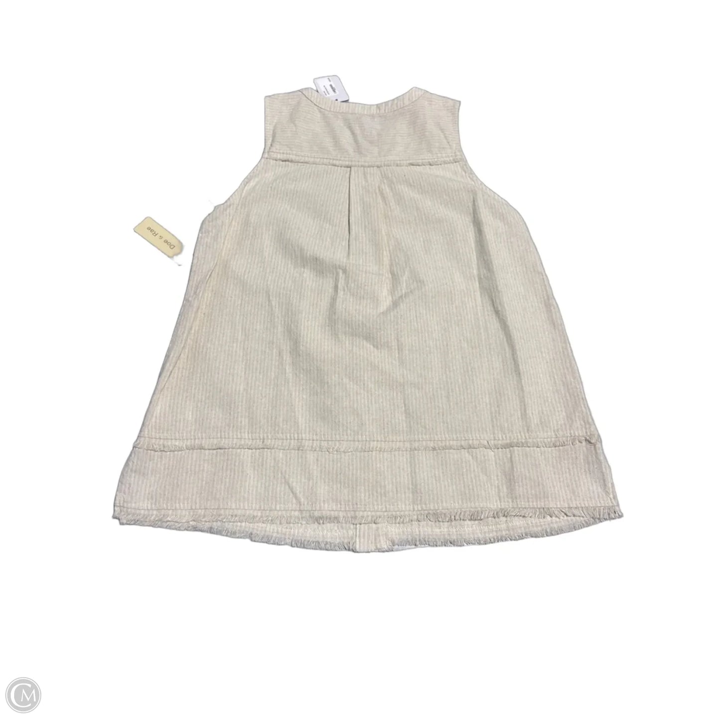 Tank Top By Doe & Rae In Cream & Tan, Size: L