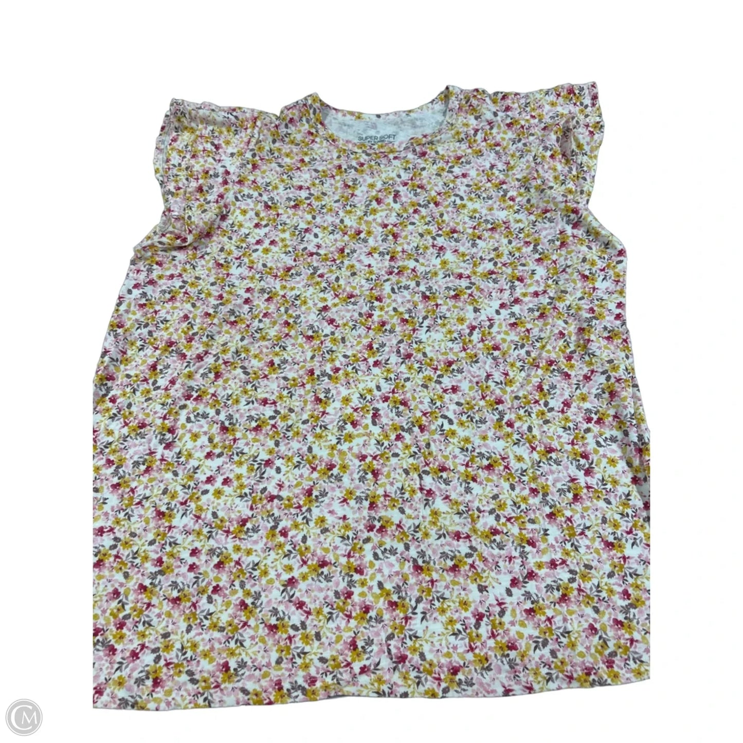 Top Short Sleeve By Torrid In Pink & Yellow, Size: 2x