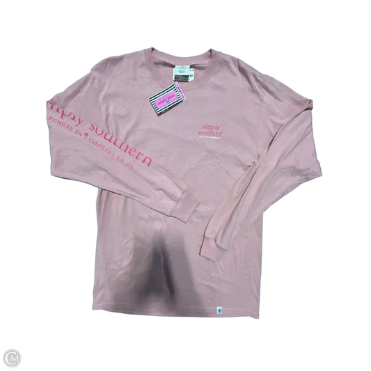 Top Long Sleeve By Simply Southern In Pink, Size: M