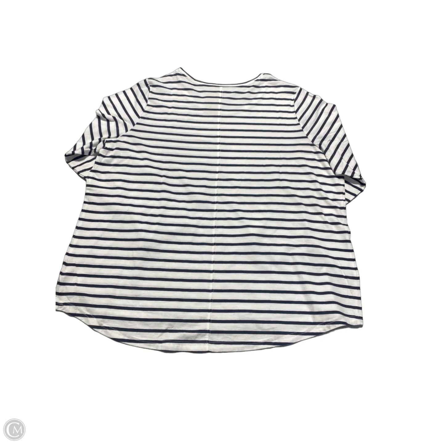 Top 3/4 Sleeve By Duluth Trading In Grey & White, Size: 2x