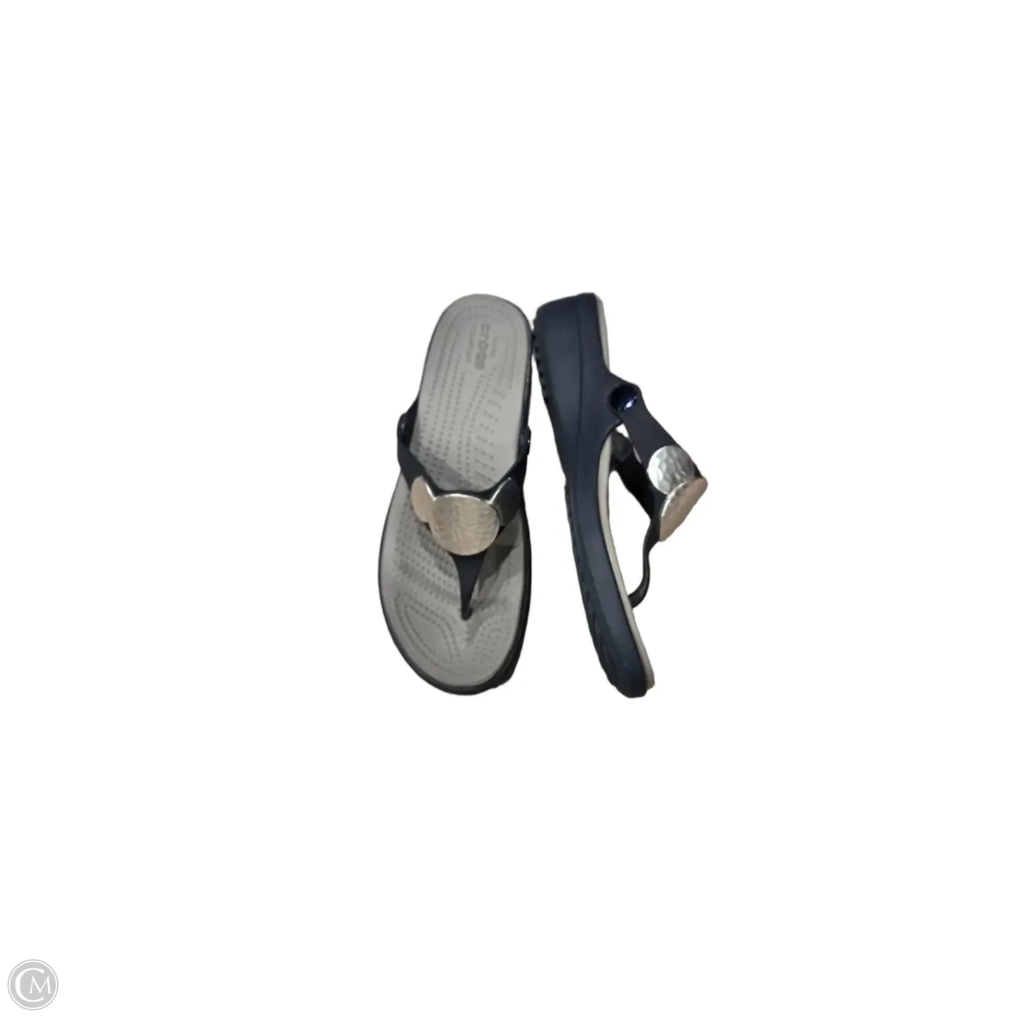 Sandals Flats By Crocs In Blue, Size: 8