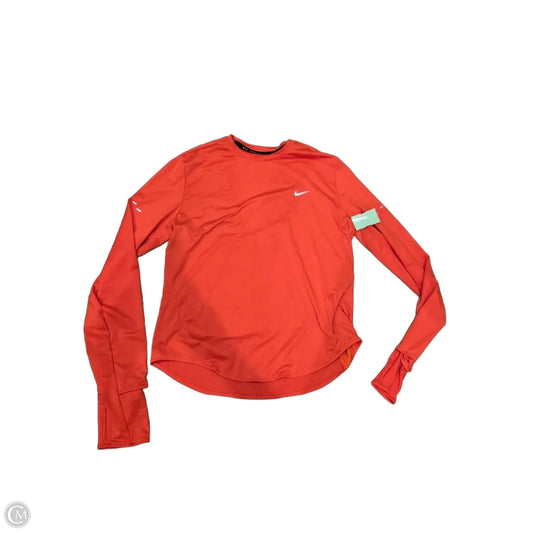 Athletic Top Long Sleeve Collar By Nike In Red, Size: M