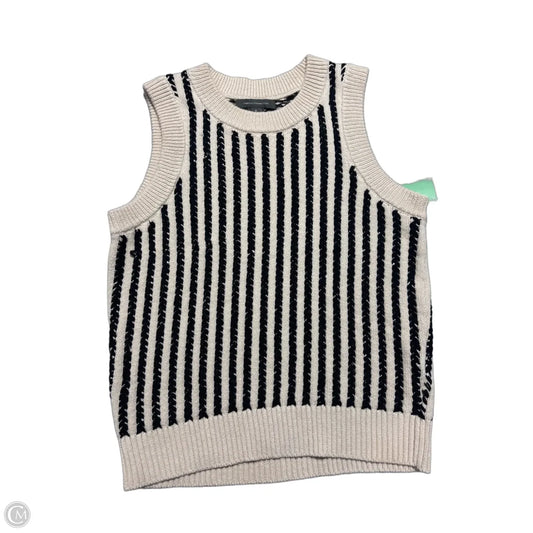 Sweater Short Sleeve By French Connection In Black & Tan, Size: S