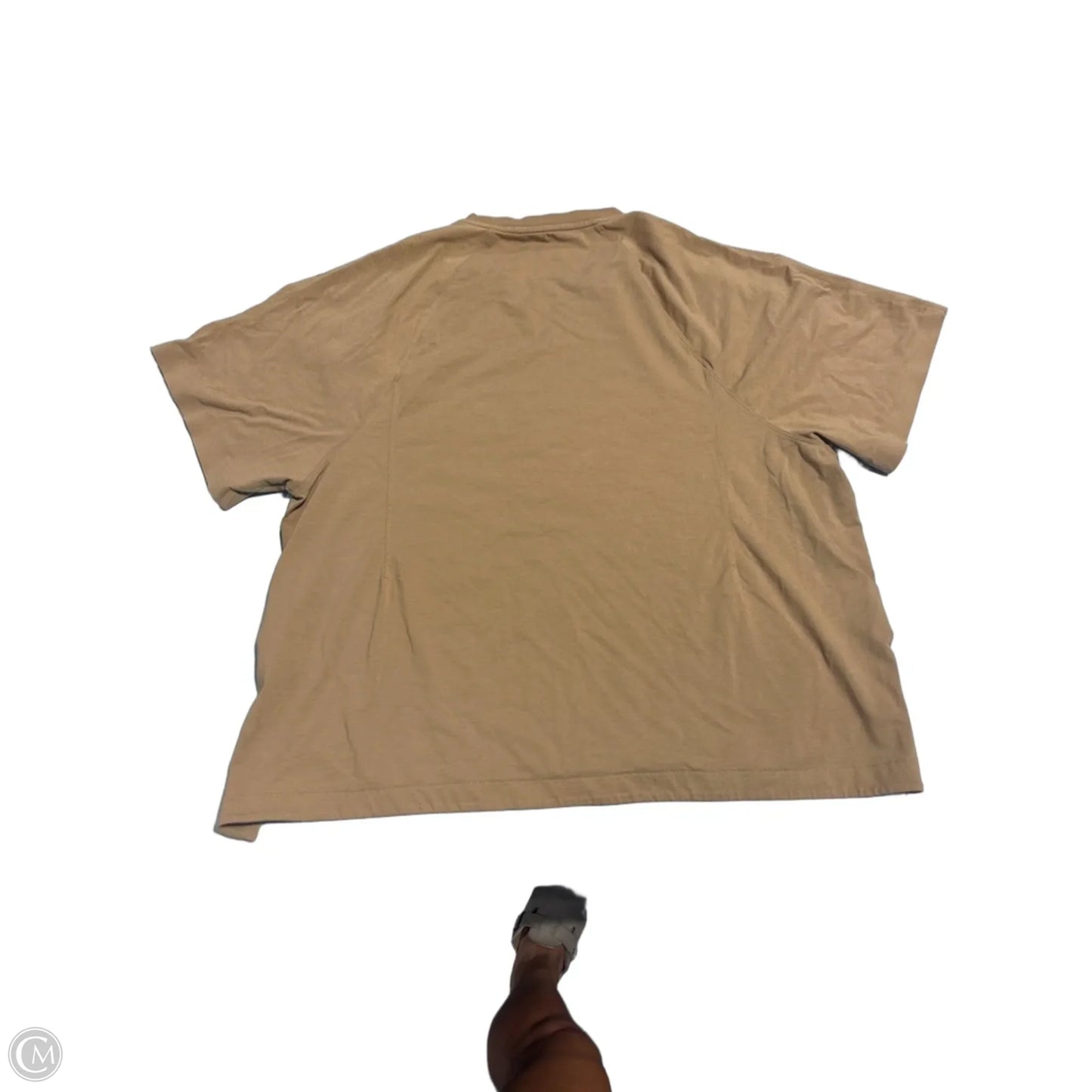 Top Short Sleeve By Athleta In Tan, Size: L