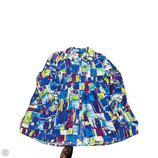 Top 3/4 Sleeve By Ali Miles In Blue, Size: Xl