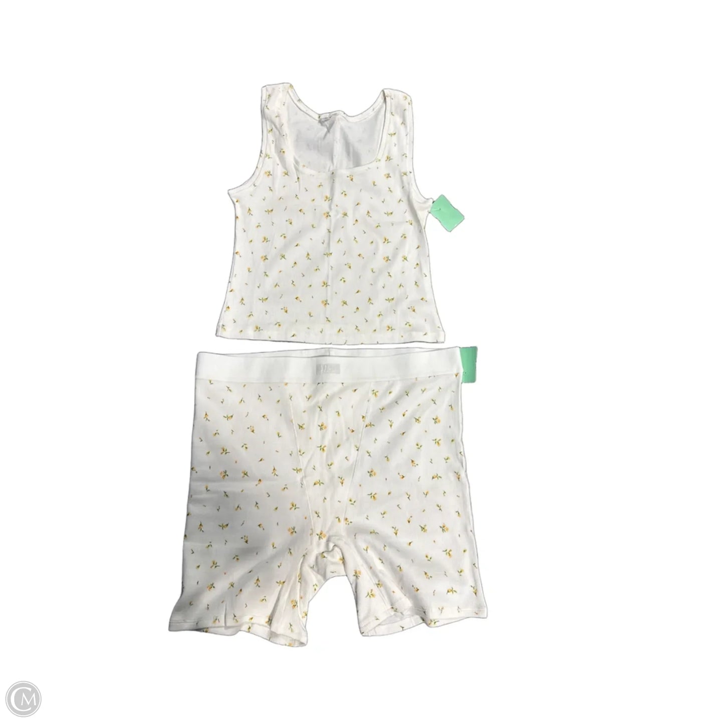 Top 2pc Sleeveless By Skims In Cream & Yellow, Size: Xl