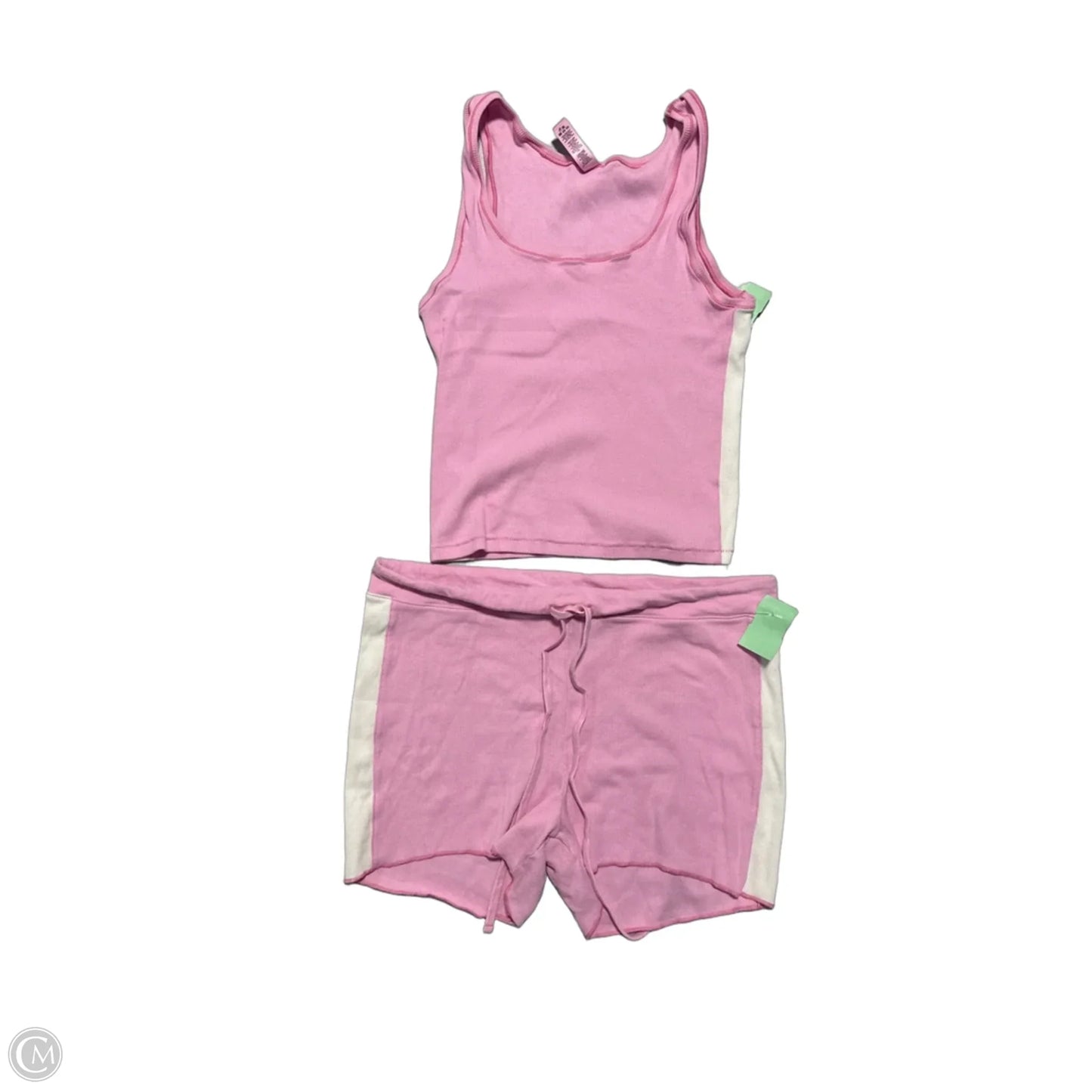 Top 2pc Sleeveless By Skims In Pink & White, Size: 2x