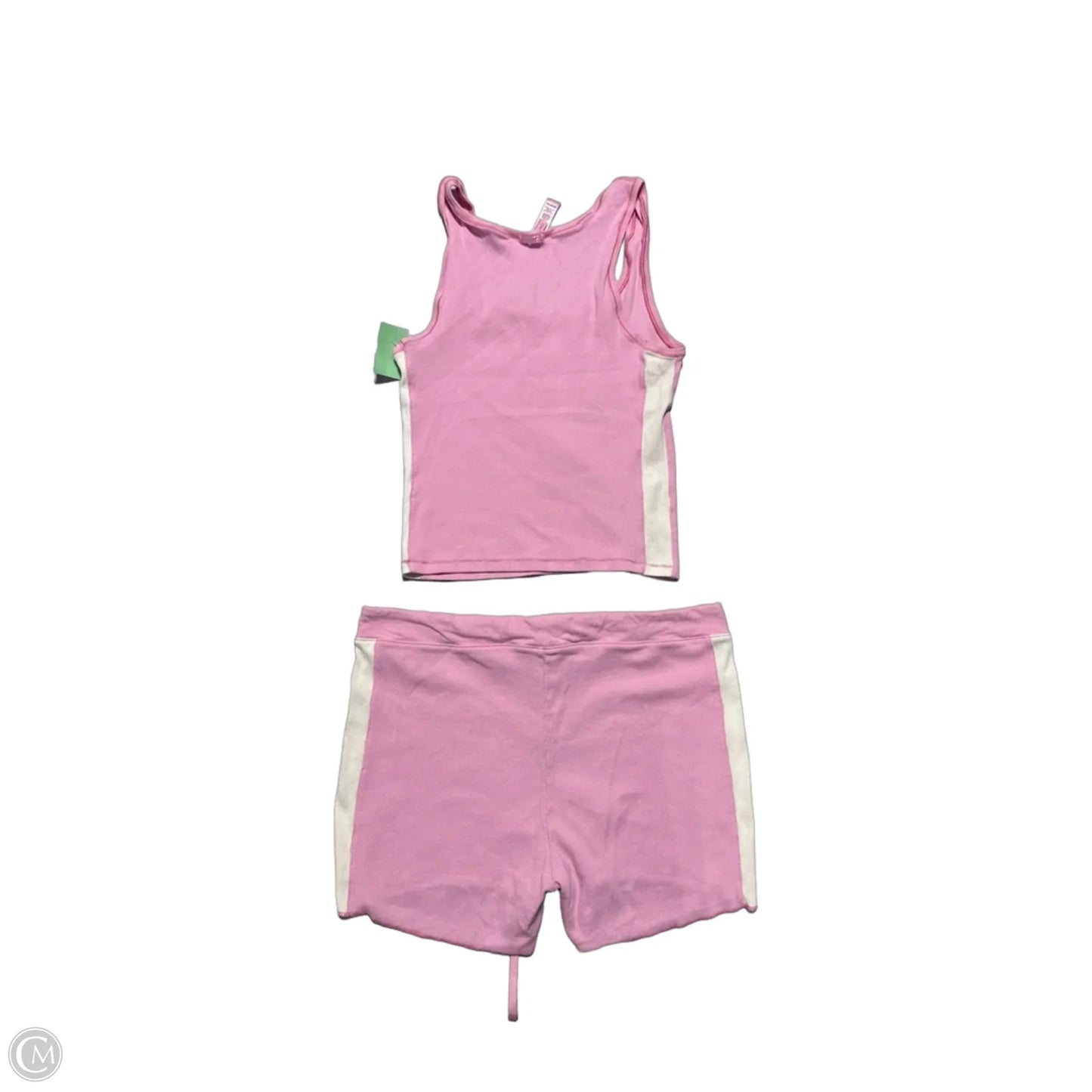 Top 2pc Sleeveless By Skims In Pink & White, Size: 2x