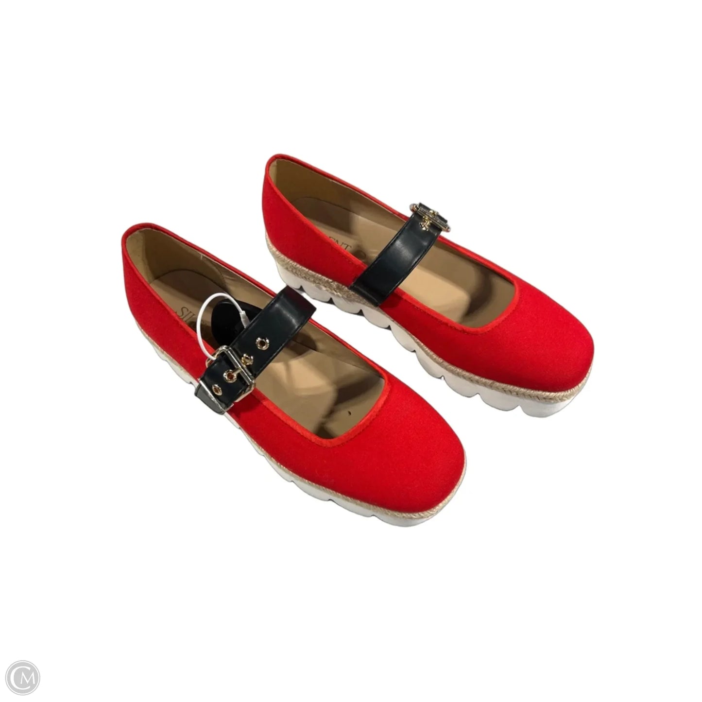 Shoes Flats By Cmc In Black & Red, Size: 9.5